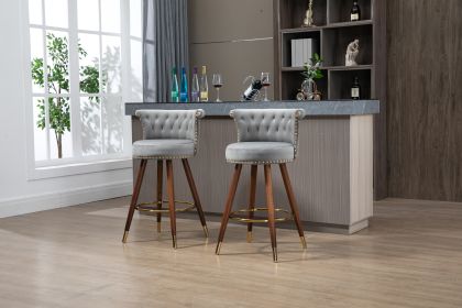 COOLMORE Swivel Bar Stools with Backrest Footrest ,with a fixed height of 360 degrees