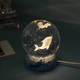 Stars And Seas; Ocean Series Crystal Ball Ornaments; Night Lights; Bedroom Desktop Decorations; Creative Birthday Gifts (Items: Smart Dolphin)