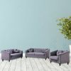 Grey Lint Chair Sofa Set