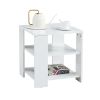 Square side table; simple style design; 3-tier end table; wood living room nightstand; bedroom; easy assembly; 1-pack; white