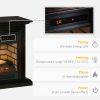 HOMCOM 31" Electric Fireplace with Dimmable Flame Effect and Mantel, Freestanding Space Heater with Log Hearth and Remote Control, 1400W, Brown