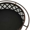 Rustic Fire Pit with Poker 29.9" XXL Steel