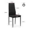 5 Pieces Dining Table Set for 4; Kitchen Room Tempered Glass Dining Table ; 4 Faux Leather Chairs ; Black