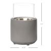 HOMCOM Tabletop Fireplace, Mini Concrete Ethanol Fire Bowl with Lid, Burns up with Liquid Alcohol and Solid Tablet Alcohol, Light Grey