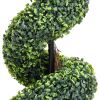 Artificial Boxwood Spiral Plant with Pot Green 23.2"