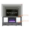 60 Inch Electric Fireplace Media TV Stand With Sync Colorful LED Lights-Dark rustic oak color