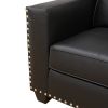 Black Faux Leather 3-Piece Living Room Sofa Set