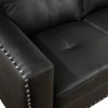 Black Faux Leather 3-Piece Living Room Sofa Set