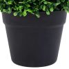 Artificial Boxwood Plants 2 pcs with Pots Ball Shaped Green 10.6"