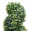 Artificial Boxwood Spiral Plant with Pot Green 23.2"