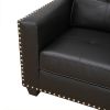 Black Faux Leather 3-Piece Living Room Sofa Set