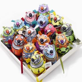 Cat Mint Colorful Mouse Plush Mouse Cat Toy Bell Funny Cat Pet Supplies 15 Boxed