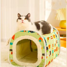 Anti-collapse Cat Nest Closed Removable And Washable Warm (Option: Mint Green)