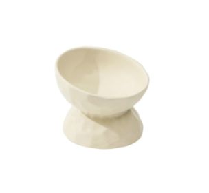 Ceramic High Leg Cervical Support Oblique Bowl (Option: DiagonalBowl LightRiceWhi)