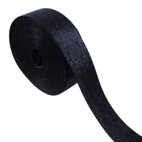 22mm Dusting Powder Solid Color Diy Ribbed Band Polyester Belt Clothing Accessories (Option: 50yard-22mm-black)