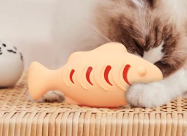 Cat Supplies Silicone Mint Toy (Color: Beige)