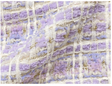 Imported Weaving High-end Light Purple Wool Tweed Soft Fragrant Fabric Small Fragrant (Option: Lavender-0.5m)