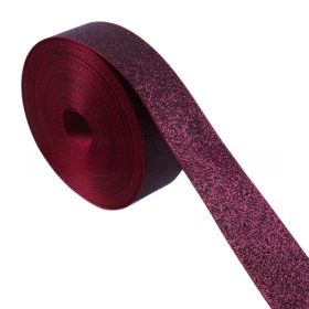 22mm Dusting Powder Solid Color Diy Ribbed Band Polyester Belt Clothing Accessories (Option: 50yard-22mm-wine red)