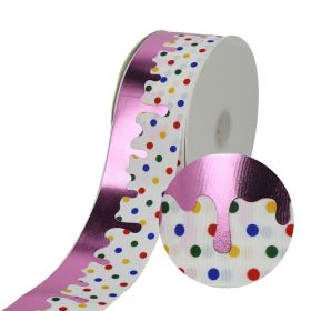 75mm Bronzing Rib Ribbon Hair Accessories Diy Material Packaging Baking Dessert Gift Box Packing Ribbon (Option: B-50code)