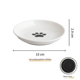 Silicone Non-slip Ceramic Cat Plate Pet (Option: Paw Print Plate Black Silicone)