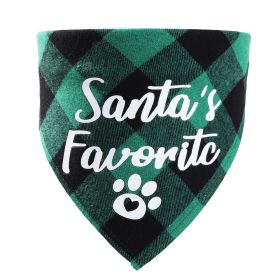 Christmas Pet Saliva Towel DIY Dog Triangle (Option: Green 1-M 20to42cm)