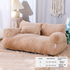 Luxury Cat Bed Sofa Winter Warm Cat Nest Pet Bed For Small Medium Dogs Cats Comfortable Plush Puppy Bed Pet Supplies (Option: L-Mousse Coffee-1PC)