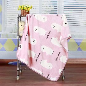 Flannel Coral Fleece Blanket Printed Air Conditioning Blanket Pet (Option: Small Bichon Pink-100x75cm)