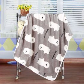 Flannel Coral Fleece Blanket Printed Air Conditioning Blanket Pet (Option: Small Bichon Gray-100x75cm)