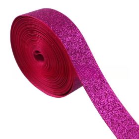 22mm Dusting Powder Solid Color Diy Ribbed Band Polyester Belt Clothing Accessories (Option: 50yard-22mm-rose red)