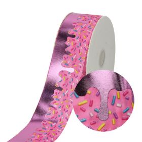 75mm Bronzing Rib Ribbon Hair Accessories Diy Material Packaging Baking Dessert Gift Box Packing Ribbon (Option: F-50code)