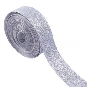 22mm Dusting Powder Solid Color Diy Ribbed Band Polyester Belt Clothing Accessories (Option: 50yard-22mm-silver)