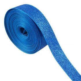 22mm Dusting Powder Solid Color Diy Ribbed Band Polyester Belt Clothing Accessories (Option: 50yard-22mm-blue)