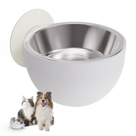 Magnetic Pet Bowl Cat Feeder Dog Foodbowl Pet Products (Color: White)