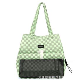 Portable Cat Bag Small Portable Shoulder Pet Products (Color: Green)