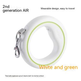 Cute Dog Automatic Retractable Dog Hand Holding Rope Dog Leash (Option: White Green)