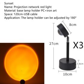 The Sun Never Sets Projection Sunset Atmosphere Light (Option: Sunset 3PCS)