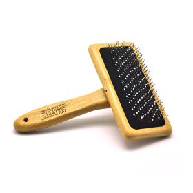 Goldpets Bamboo And Wood Air Cushion Needle Comb Long Hair Cat And Dog Open Knot Wooden Needle Comb Pet Beauty Slicker Brush (Option: Yes-L)