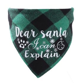 Christmas Pet Saliva Towel DIY Dog Triangle (Option: Green 7-M 20to42cm)