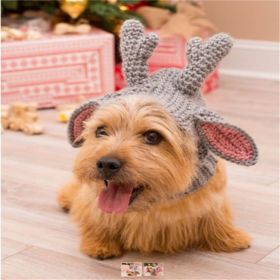 New Pet Hat Cute Style Braid Headgear Spring And Autumn (Option: Gray Small Deer-M)