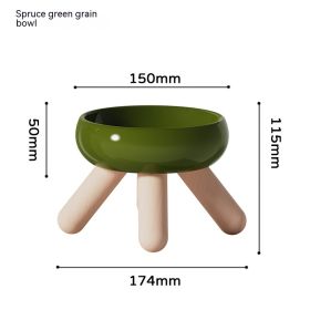 Food Water Pet Ceramic Color Feeding Dogs And Cats Supplies Bowl (Option: Spruce Green Grain Bowl)