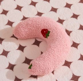 Cat U-shaped Pillow And Dog Protect Cervical Spine (Option: Pink Strawberry)