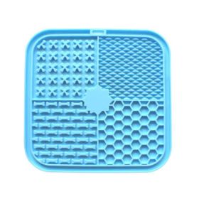 Smell Licking Pad Licking Plate Pet Licking Plate Slow Food Bowl (Option: Sky Blue-Octagonal A Style)