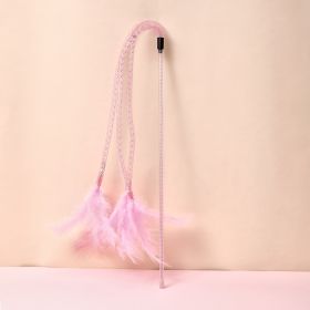 Cat Toy Teaser Plush Feather Bell Teaser Relieving Boredom Self-Hi Pet (Option: Feather Hose Pink)