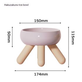 Food Water Pet Ceramic Color Feeding Dogs And Cats Supplies Bowl (Option: Thin Cherry Pink Grain Bowl)