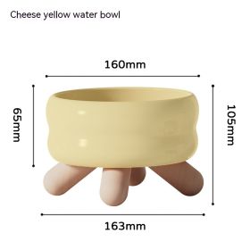 Food Water Pet Ceramic Color Feeding Dogs And Cats Supplies Bowl (Option: Cheese Yellow Water Bowl)