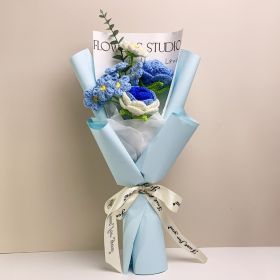 Wool Woven Bouquet Qixi Valentine's Day Gift (Option: Blue Color)