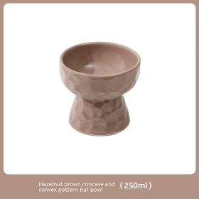 Ceramic High Leg Cervical Support Oblique Bowl (Option: Flat Bowl Filbert Brown)