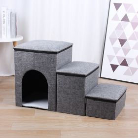 Pet Ladder Dogs And Cats Step Foldable (Option: Gray)