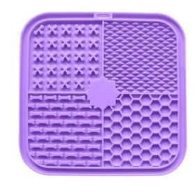 Smell Licking Pad Licking Plate Pet Licking Plate Slow Food Bowl (Option: Purple-Octagonal A Style)