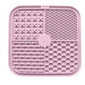 Smell Licking Pad Licking Plate Pet Licking Plate Slow Food Bowl (Option: Pink-Octagonal A Style)